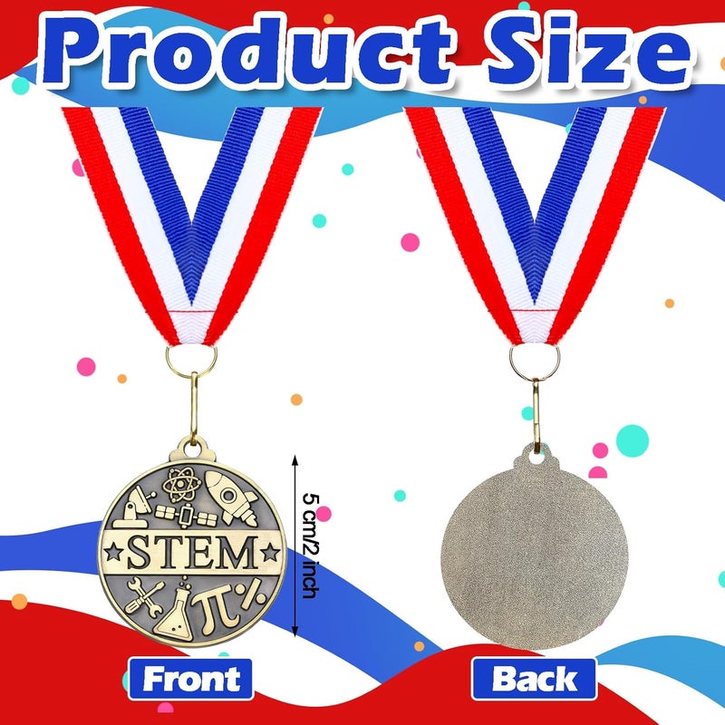 Quelay 30 Pcs 2'' Award Medals Bulk Gold Winner Medals with Neck Ribbons Metal Trophy Award Prize Gift for Tournaments, Competitions, Party, Kids and Adults - Image 2
